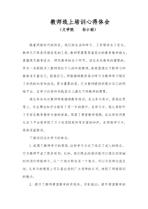 教师线上培训心得体会