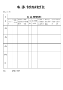 目标指标管理方案实施情况统计表