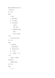 最新人教版初中语文目录