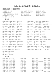 北师大版小学四年级语文下册  知识点合集