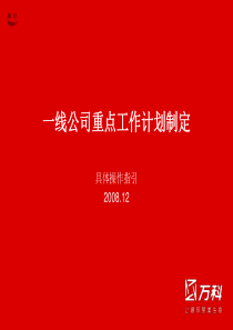 万科一线公司年度重点工作计划制定(具体操作指引)