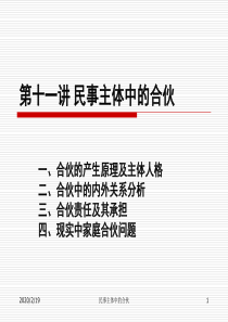 11讲民事主体中的合伙