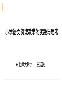 小学语文阅读教学的实践与思考