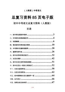 初中中考语文总复习资料(人教版)