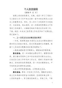 个人发言提纲