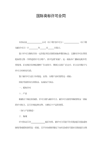 国际商标许可合同（DOC11页）