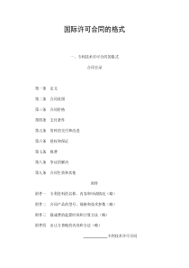 国际许可合同的格式（DOC11页）