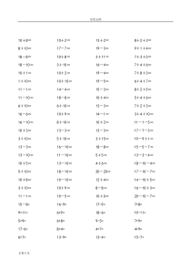 20以内加减法练习(20页-每页100题A4纸)