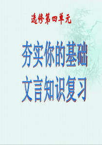 中国古代诗歌散文欣赏第四单元文言知识复习