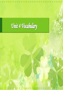 选修八 Unit 4 Pygmalion Vocabulary词汇课件