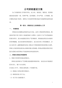 公司班组建设方案