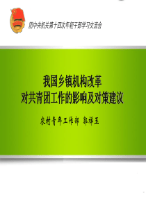 我国乡镇机构改革对共青团工作的影响及对策建议概要