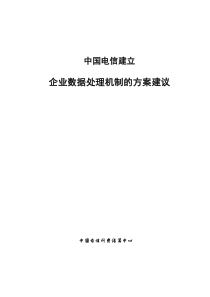 中国电信企业数据处理机制的方案建议