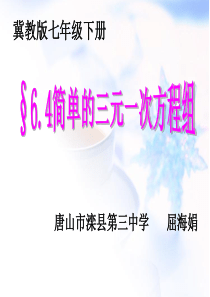 冀教版七年级下册6.4简单的三元一次方程组屈海娟