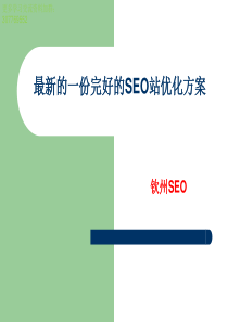 最全的一份SEO教程网站优化方案