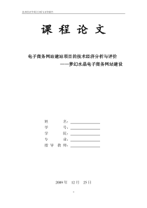 电子商务网站建站项目的技术经济分析与评价