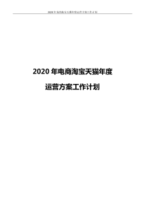 2020年电商淘宝天猫年度运营方案工作计划