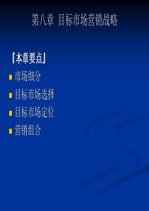 市场营销 第八章 目标市场营销战略