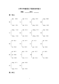 语文六年级下册多音字大全