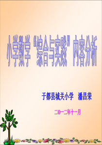 小学数学“综合与实践”内容分析讲座