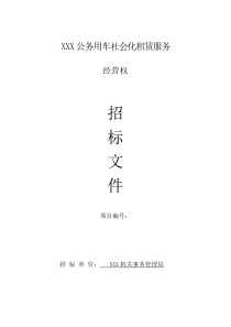 政府公务用车社会化租赁服务项目招标文件