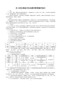 员工岗位等级评定及薪资管理操作指引