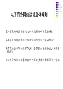 电子商务网站建设总体规划