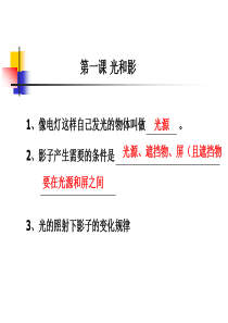 五年级科学《光》单元复习