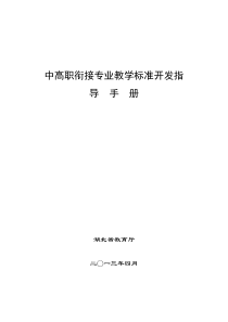 中高职衔接专业教学标准开发指导手册