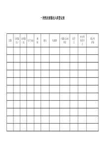 一次性医疗用品出入库登记表