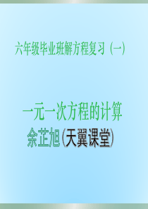 六年级毕业班解方程复习(一)(极力推荐)