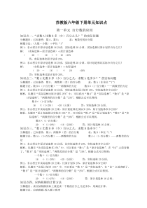 苏教版六年级数学下册知识点