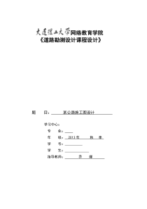 大工13秋《道路勘测设计课程设计》模板及要求-答案