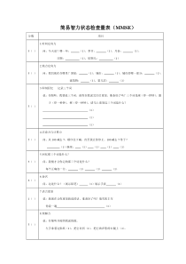 简易智力状态检查量表