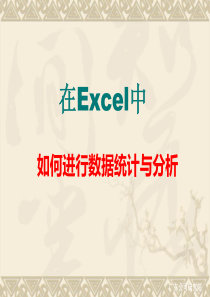 在Excel中如何进行数据统计与分析