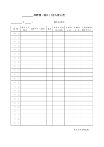 学校校门出入登记表