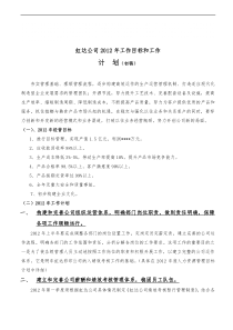 公司工作目标和计划