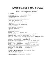 新译林小学六年级英语6A全部知识点