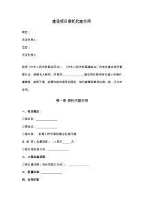 建设项目委托代建合同协议书范文