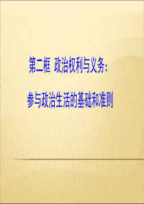 高中政治必修二：1.1.2《政治权利与义务  参与政治生活的基础和准则》课件