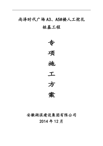 合肥某写字楼人工挖孔桩基础专项施工方案(经专家论证)