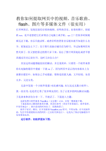 教你如何提取网页中的视频、音乐歌曲、flash、图片等多媒体文件(很实用)