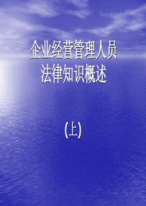 企业经营管理人员法律知识概述(上)