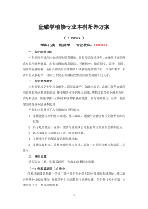 2011级学生辅修金融学专业培养方案(2012版)