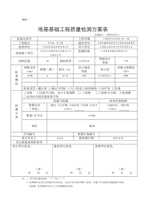 地基基础工程质量检测方案表