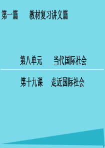 高考政治一轮复习 第8单元 第19课 走近国际社会课件