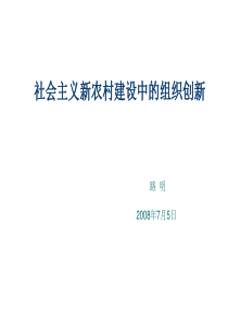 社会主义新农村建设中的组织创新ppt