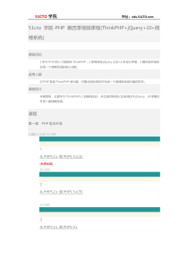 51CTO学院-PHP第四季视频课程(ThinkPHP+jQuery+UI+微博系统)【李炎恢】