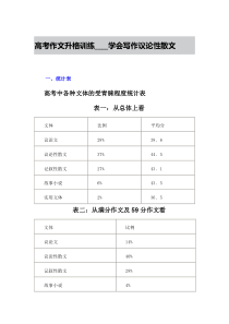 高考作文升格训练：学会写人议论性散文