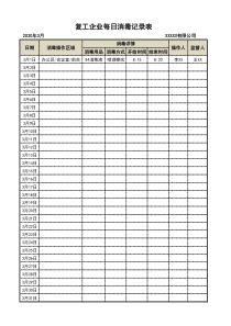 企业复工消毒记录表